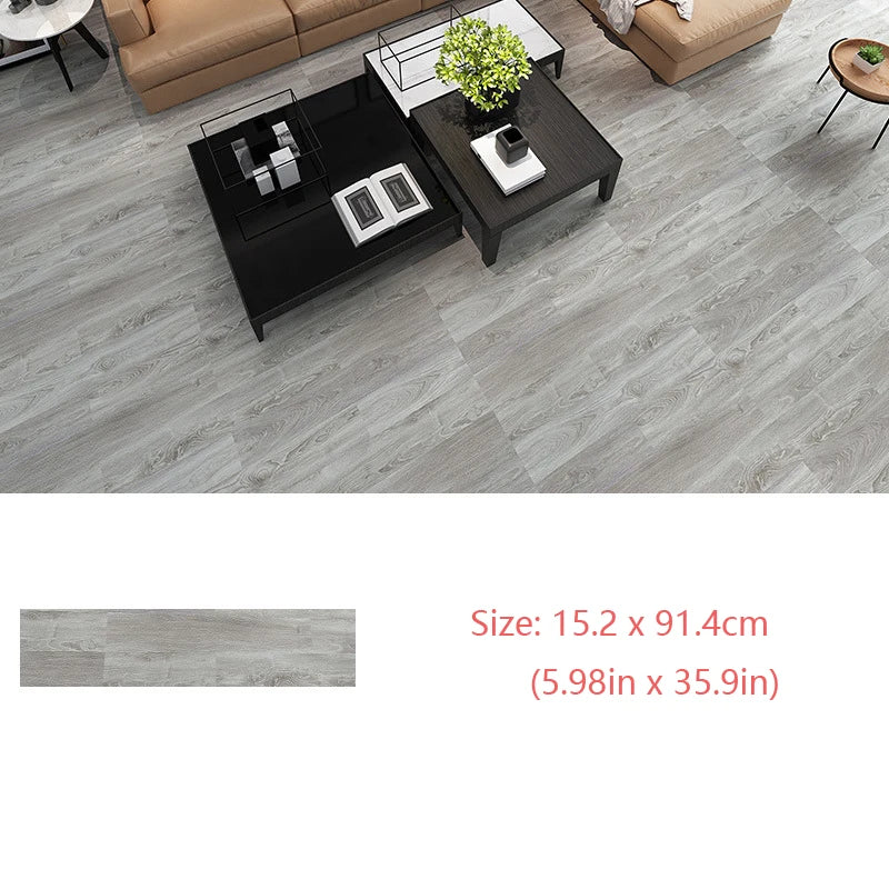 Self-Adhesive Wood Grain Floor Wallpaper Waterproof Wall Sticker Bedroom Living Room Toilet Kitchen Home Decor Floor Sticker