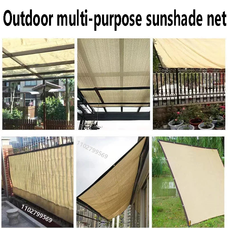 12-pin Sunshade Net Anti-ultraviolet Awning Plant Cover Net for Outdoor Garden Courtyard Swimming Pool Balcony Shade Cloth