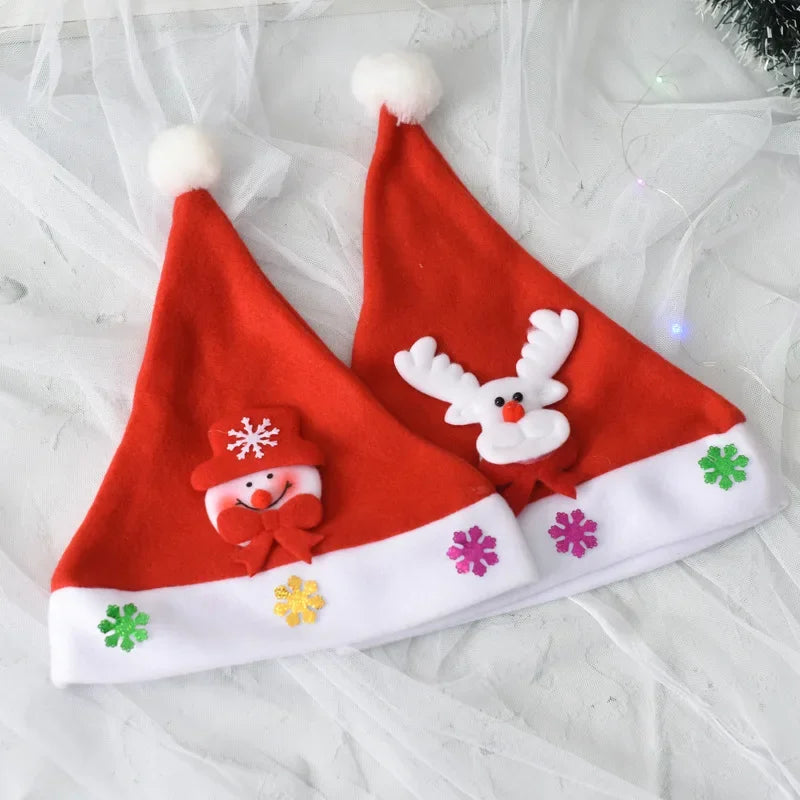 LED Christmas Hats New Year Santa Claus Snowman ElK Cap