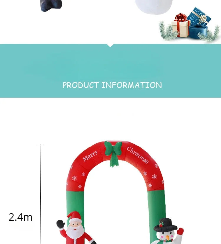 Christmas yard decoration props inflatable Christmas arch Santa Claus snowman inflatable air model