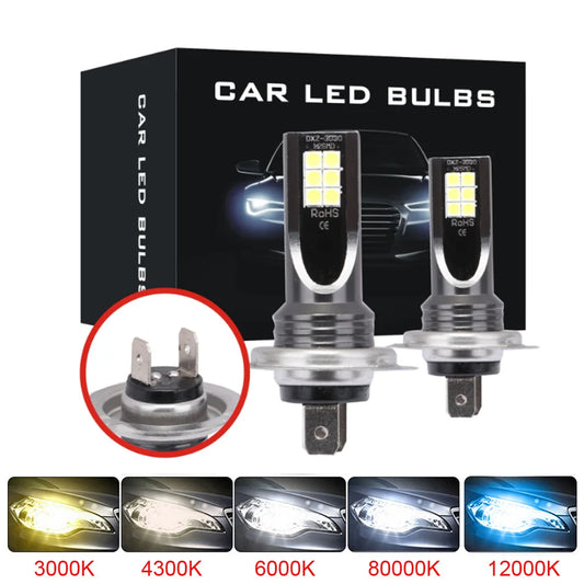 2PCS H7 H4 Car LED Fog Light Bulbs DRL Motorcycle Headlight Lamps H8 H9 H1 H11 H6 9004 HB3 9005 HB4 8000K 6000K Auto 12V 24V 80W