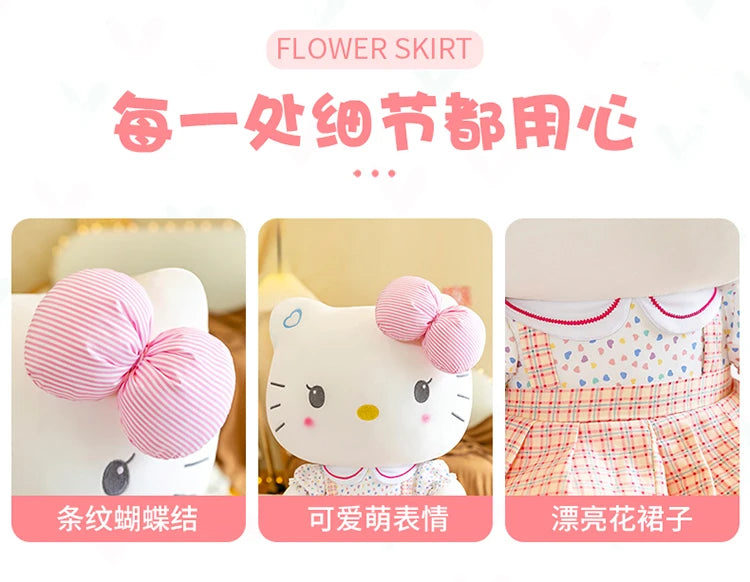 20-70cm Big Size Sanrio Hello Kitty Plush Toys Anime Peripherals Movie KT Cat Kawaii