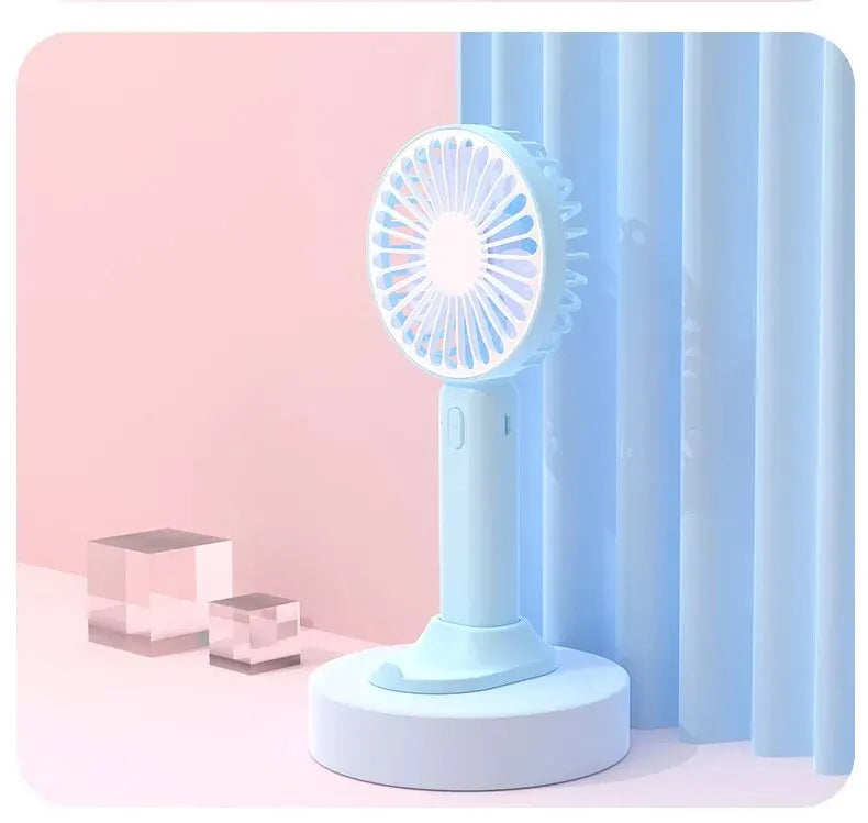 Portable Fan Office Desktop Multifunctional Folding Headed Small Electric Fan USB Mini Portable High Wind Pocket Fan