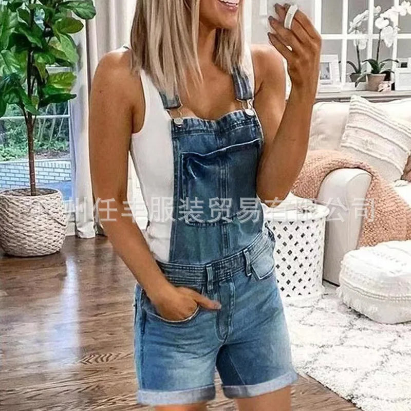 Women Rompers Jeans Jumpsuits One Piece Overalls Denim Shorts