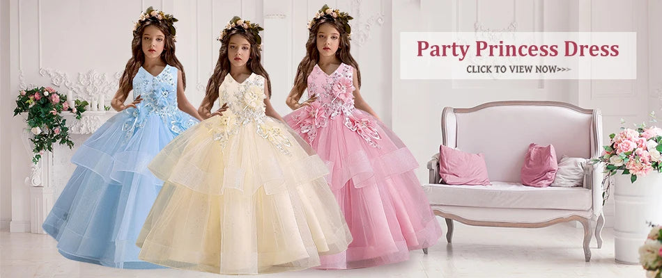 Girls' Trail Party Dress Elegant Girls' 3-10 Year Old Model Walk Party Dress 2023 New Christmas Dress