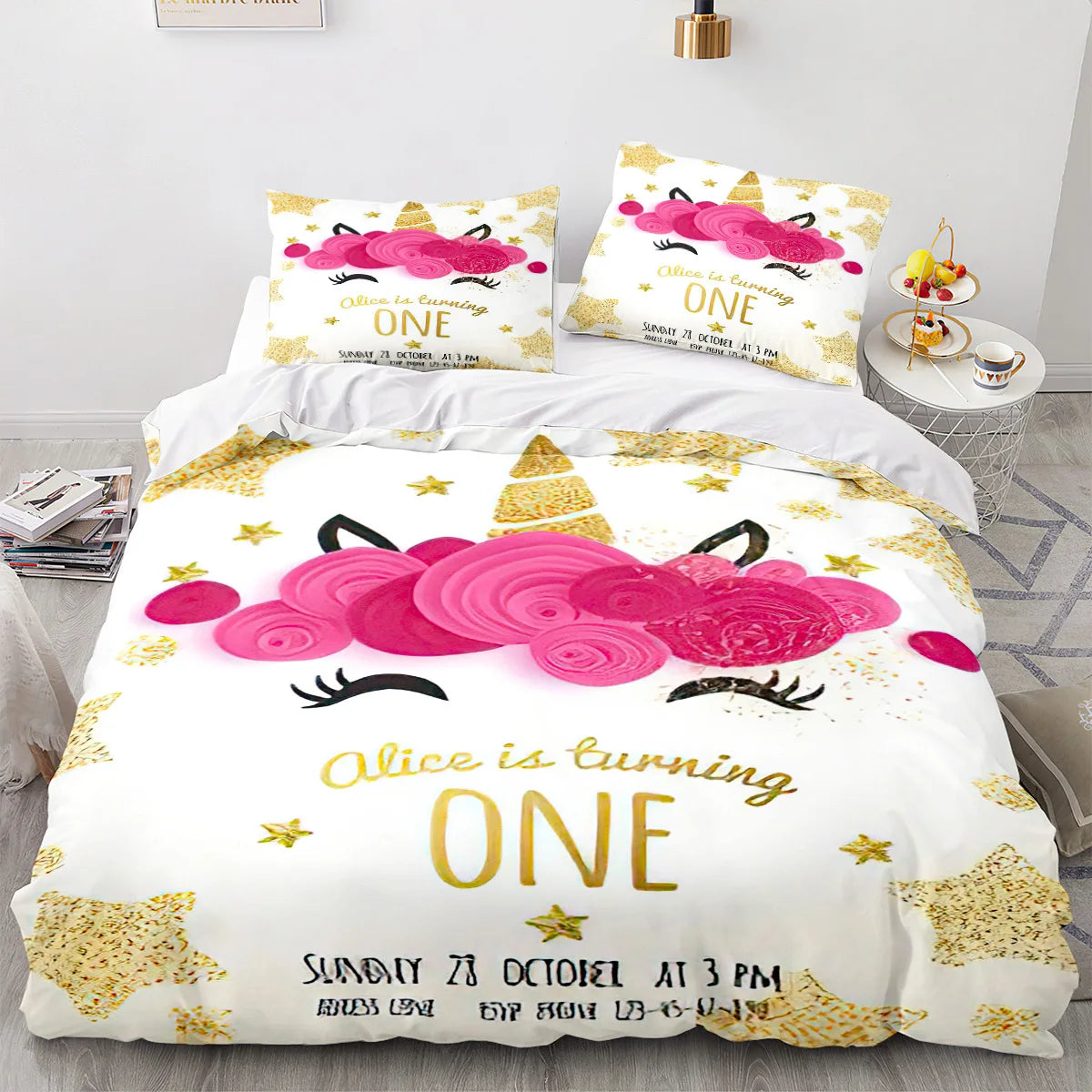 Unicorn Duvet Cover Set Single Double Twin Size Home Decor For Girls Kids Adults Cute Unicorn Bed Linen Kawaii Bedding Set