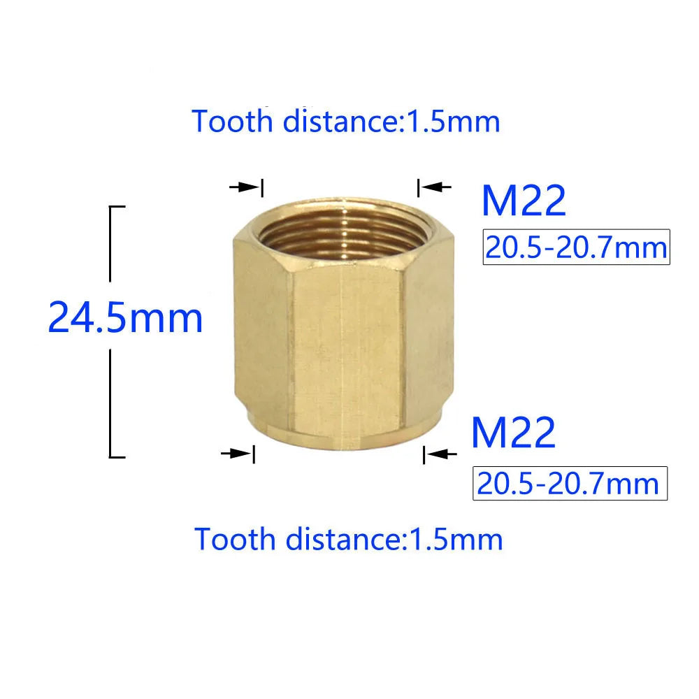 Brass M22 M14 M18 To 3/8" 1/2" 3/4" Thread Connector Transition Coupler Cleaning Copper Machine Repair Fitting