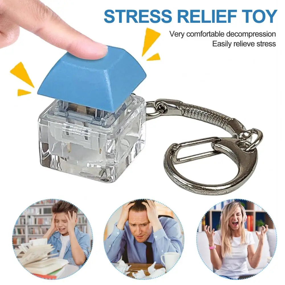 Finger Keyboard Keys Fidget Toys Exercise Wrist Stress Relief Fidget Toy Keychain Stress Relief