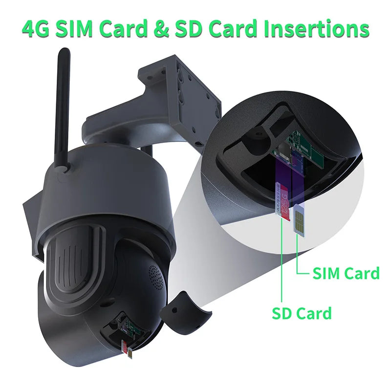 Saikiot ICSEE 6MP 50X Zoom Dual Lens WIFI 4G PTZ Camera Outdoor Waterproof Human Detection CCTV Security Dual Lens PTZ AI Camera