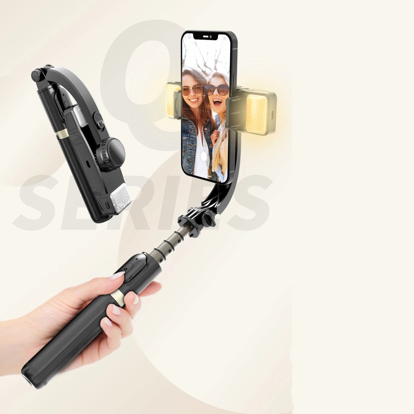 Stabilizer Bluetooth Selfie Stick Foldable Wireless Tripod With Bluetooth Shutter Fill Light for Live