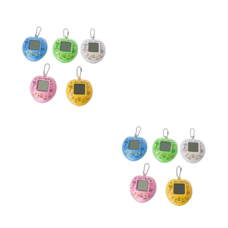 Digital Game Keychain Nostalgic Virtual Digital Pet Retro Handheld Electronic Game Machine with Keychain