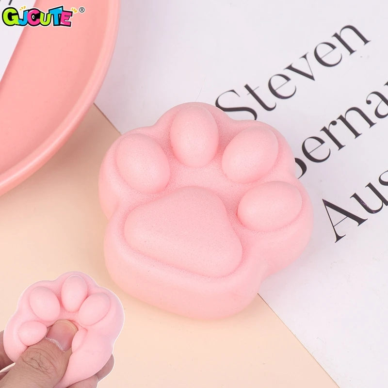 1Pcs Cute Pink Small Cat Paw Slow Rebound Fidget Toy Cat Foot Wet Soft Finger Pinch Decompression Squishy Toy Release Toys