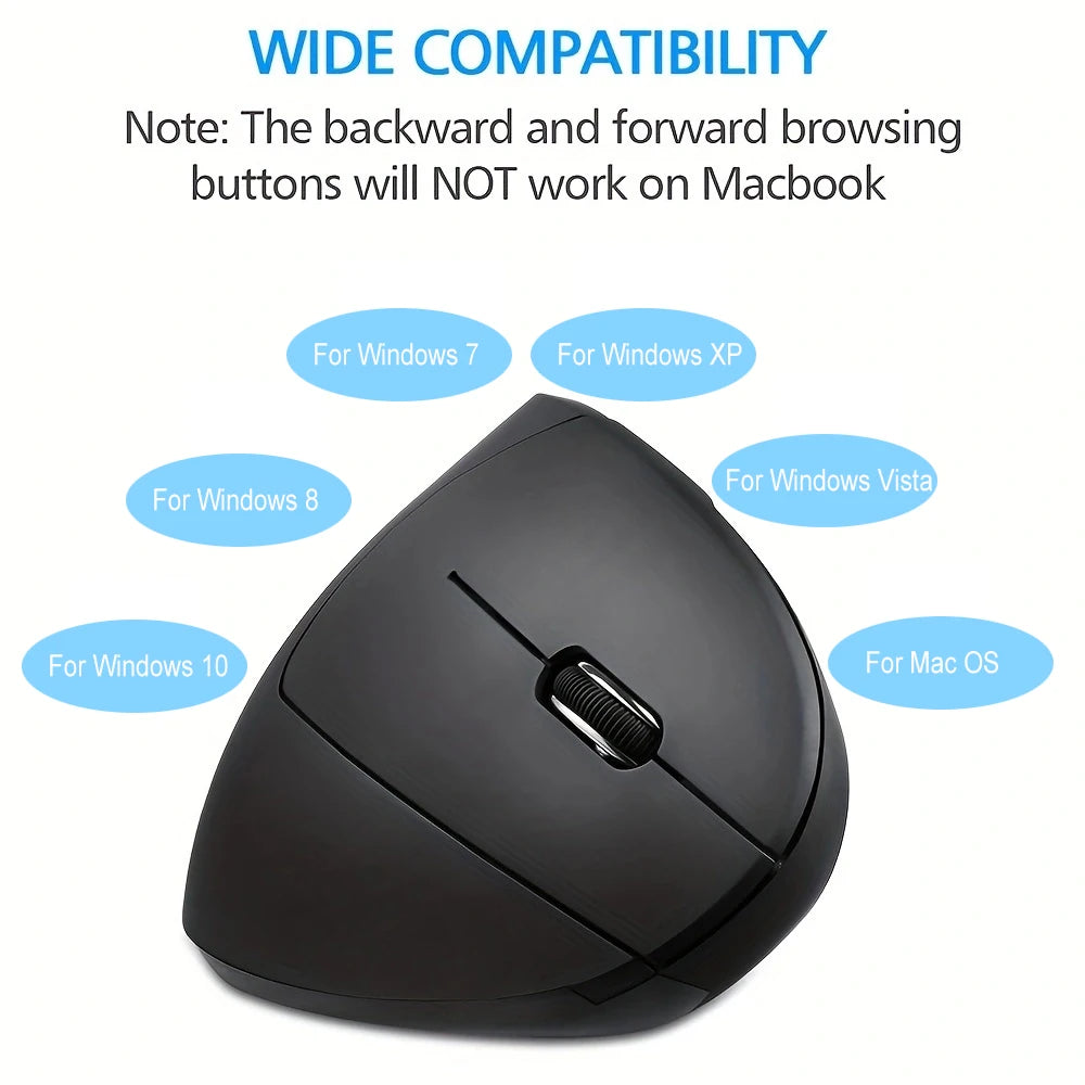 2.4G Wireless Mouse Vertical Ergonomic Mouse Gamer Right Hand USB Gaming Computer Mice for PC Laptop Home Office