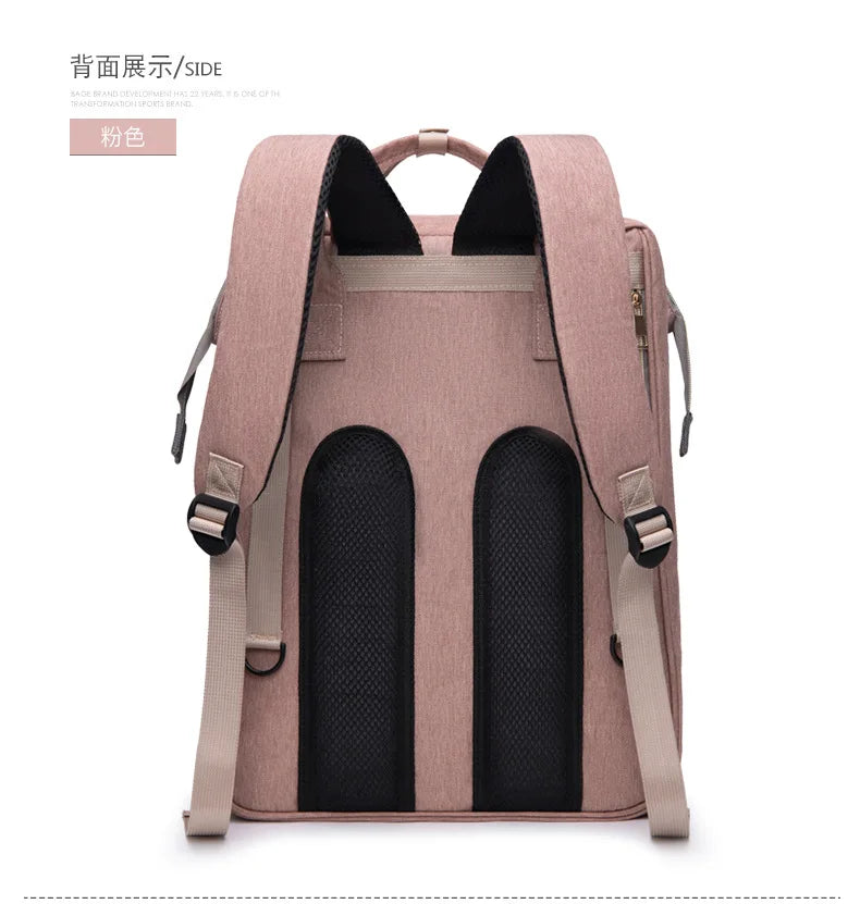 Folding Mommy Bag Portable Folding Crib Bed Large-capacity Baby Backpack Female Mommy Outting Bag Activity Diaper Bag Nappy Bags