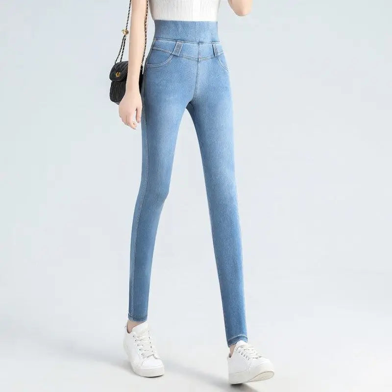 Elastic High Waist Jeans for Women New Slim Elastic Women's Casual Pants