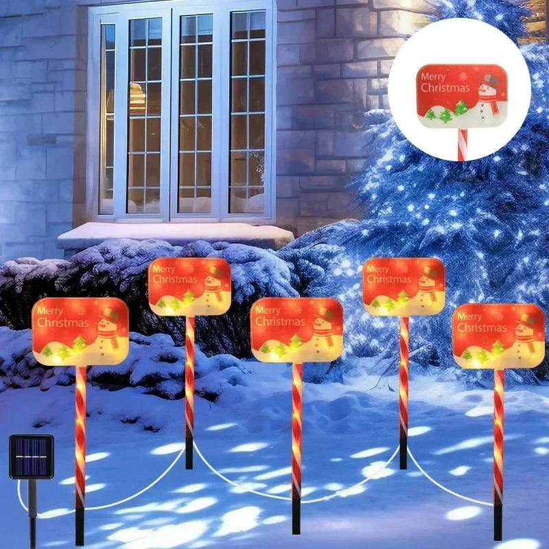 Christmas Santa Claus Lawn Lamps Waterproof Decorative Light New Year Halloween Festival Theme for Patio Pathway Courtyard Yard