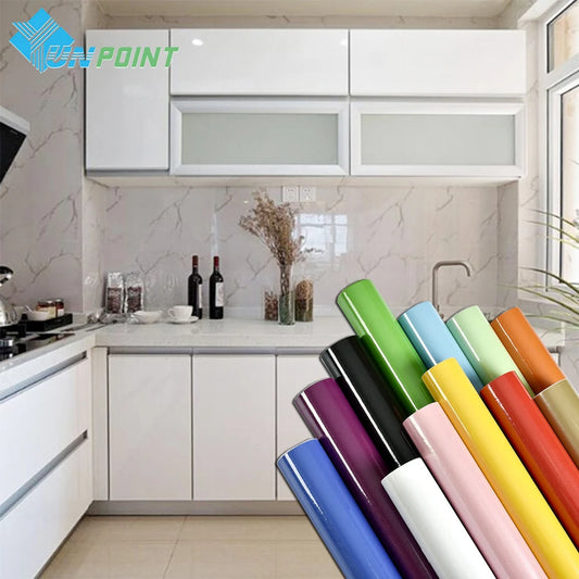 Decorative Film PVC Self Adhesive Wall Paper Pearl White DIY Furniture Renovation Stickers Kitchen Cabinet Waterproof Wallpaper