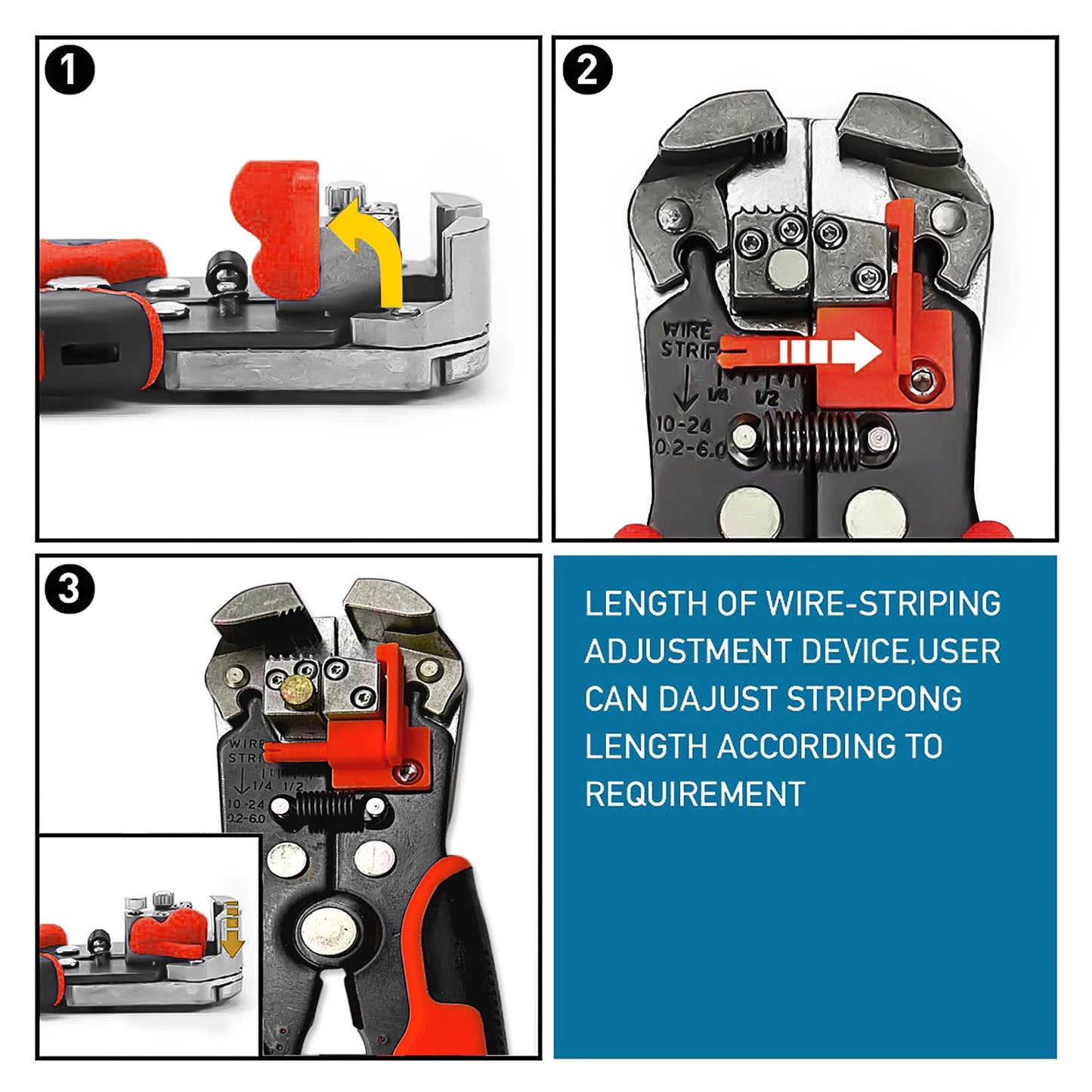 Professional Electrician Wire Tool Cable Wire Stripper Cutter Crimper Automatic Crimping Stripping Plier