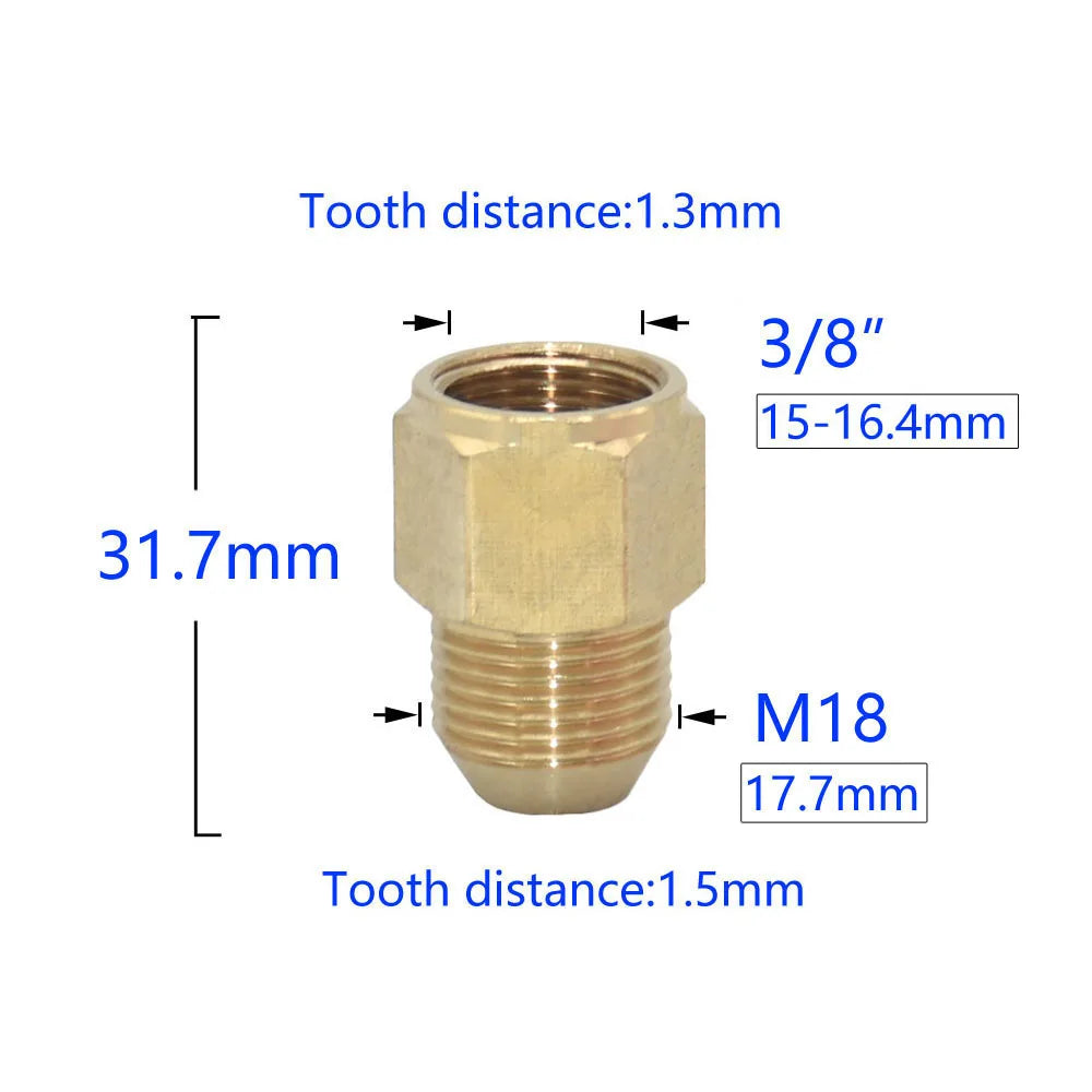 Brass M22 M14 M18 To 3/8" 1/2" 3/4" Thread Connector Transition Coupler Cleaning Copper Machine Repair Fitting