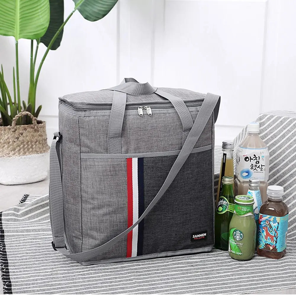 Large Capacity Aluminum Film Inside Handbags Thermal Insulated Waterproof Lunch Bags Food Storage Box Cooler Bag Picnic Bag