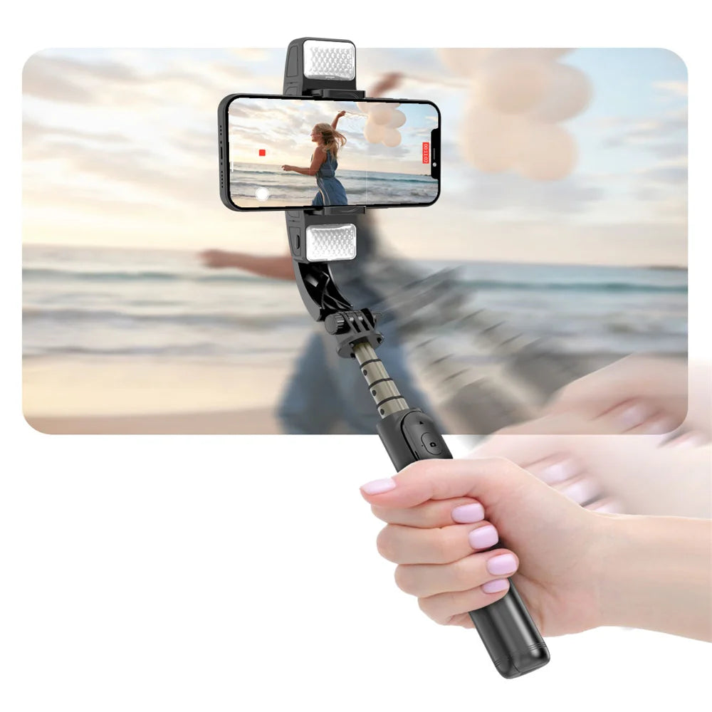 Stabilizer Bluetooth Selfie Stick Foldable Wireless Tripod With Bluetooth Shutter Fill Light for Live