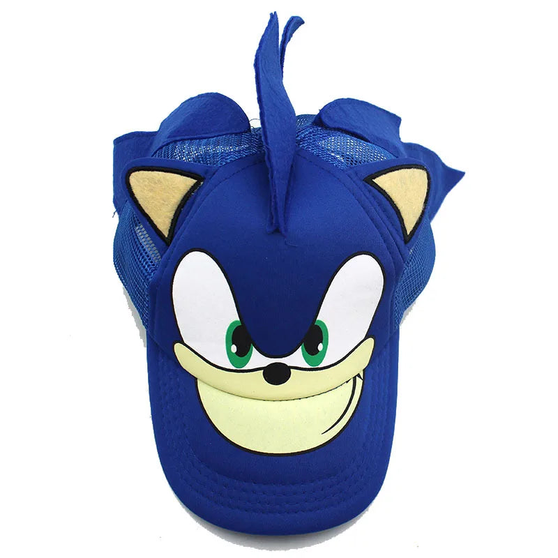 Sonic The Hedgehog High-value Cartoon Printed Baseball Cap Children Adult Parent-child Breathable Mesh Sunshade Hat