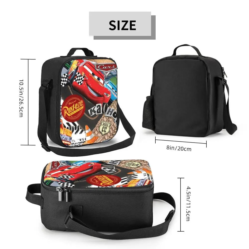 Lightning McQueen Racer Thermal Insulated Lunch Bag Women Lunch Tote for Kids School Children Storage Bento Food Box