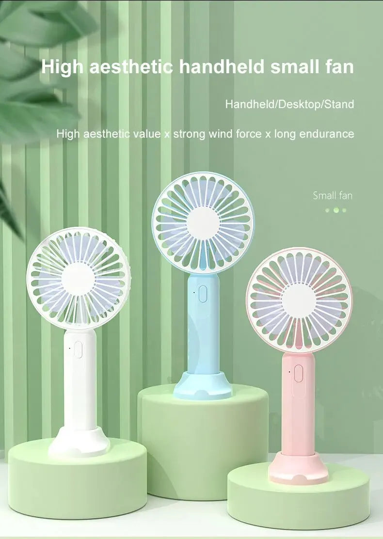 Portable Fan Office Desktop Multifunctional Folding Headed Small Electric Fan USB Mini Portable High Wind Pocket Fan