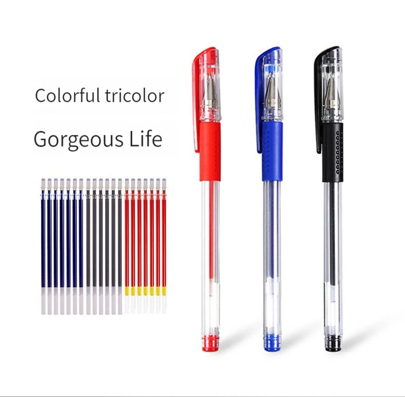 Gel Pen Set School Supplies Black Blue Red Ink Color 0.5mm Ballpoint Pen Kawaii Pen Writing Tool School Office Stationery