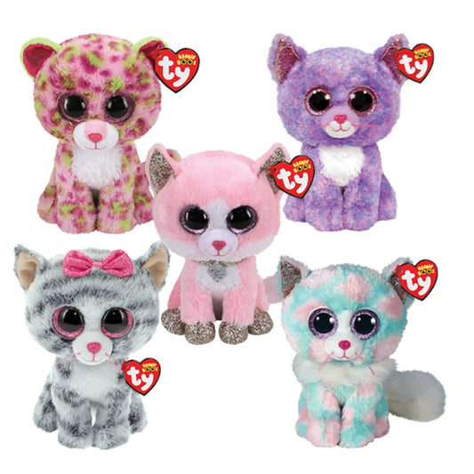 TY Beanie 6" Glitter Eyes Heather Lainey Giselle Scrappy Kiki Fiona Cat Stuffed Soft Doll Toy Christmas Gift Kids Toys