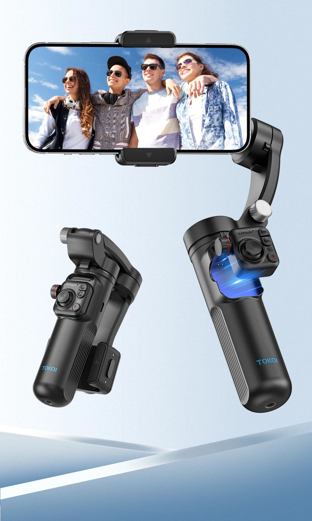 Handheld 3-Axis Gimbal Phone Holder Anti Shake Video Record with Selfie Tripod Stabilizer for Xiaomi iPhone Cellphone Smartphone