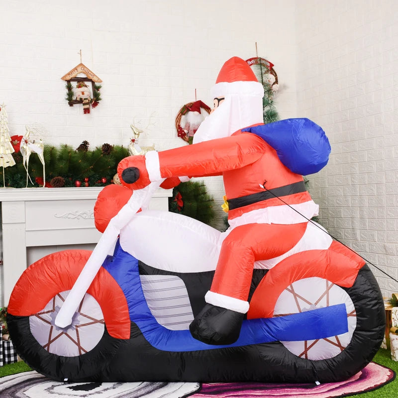 Christmas Decorations 1.8m Motorcycle Santa Claus Christmas inflatable