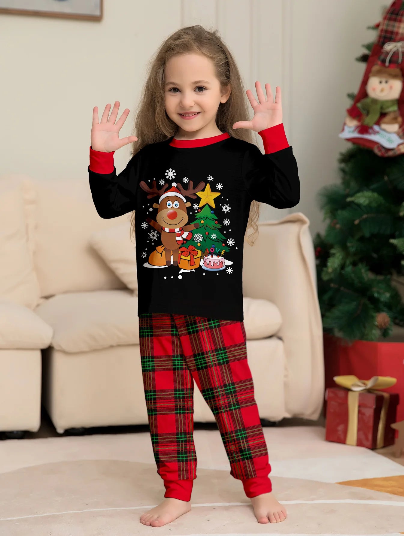 Christmas tree Pajama printing family Christmas set for a family of four pajamas pants 2 pieces