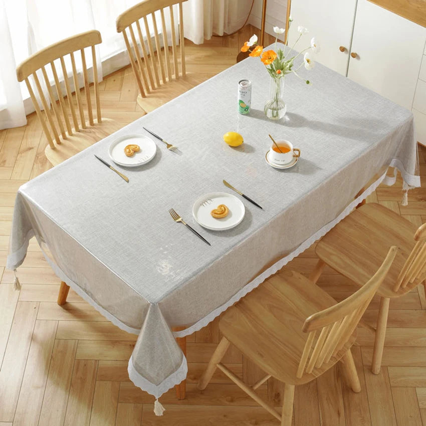 Transparent Tablecloth Waterproof Oil-proof PVC Table Cloth for Home Kitchen Dining Table Decorative Protective Cover