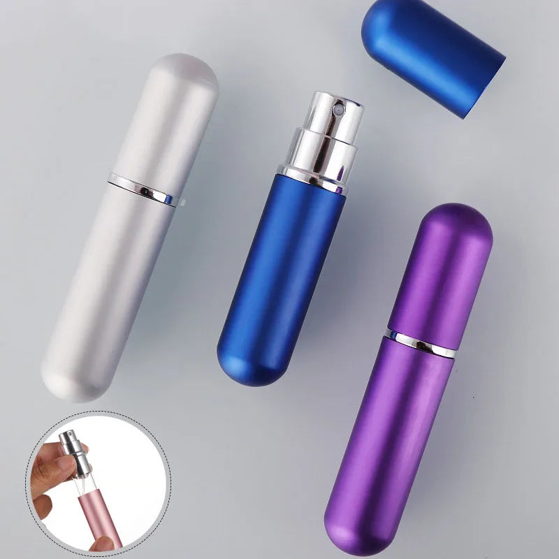 1PC 5ml Portable Mini Perfume Glass Bottle Travel Aluminum Spray Atomizer Empty Metal Parfume Atomiser Sprayer