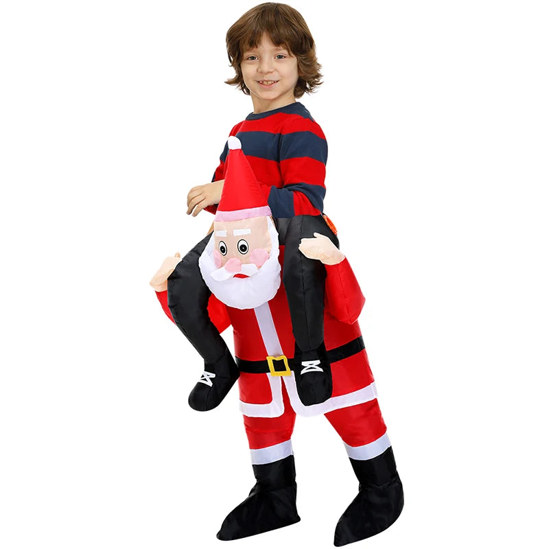 120-190CM Christmas Santa Claus Adult Inflatable Costume Fancy Funny Cosplay Clothing Performance