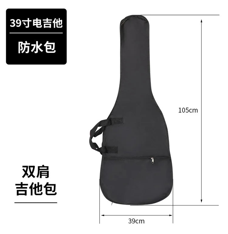 Oxford Fabric Waterproof Guitar Case Double Shoulders Padded Backpack 21-41in Guitar Bass Musical Instrument Carry Bag