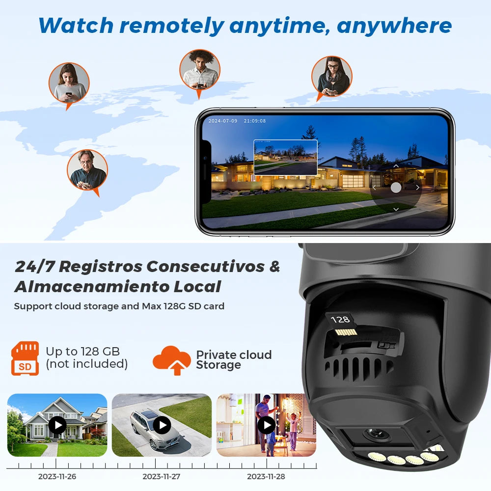 10MP PTZ IP Camera 8MP 4K Outdoor Dual Lens Dual Screen 5G WIFI Camera AI Tracking Security Protection CCTV Surveillance Camera