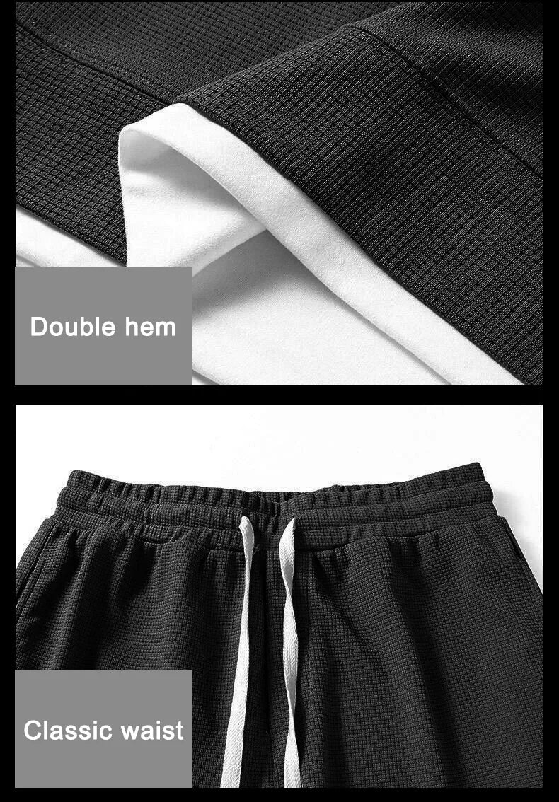 Casual Two Pieces Sets Men's Sportswear Breathable Quick-drying Top & Shorts Male Sportswear Running Fitness Wear