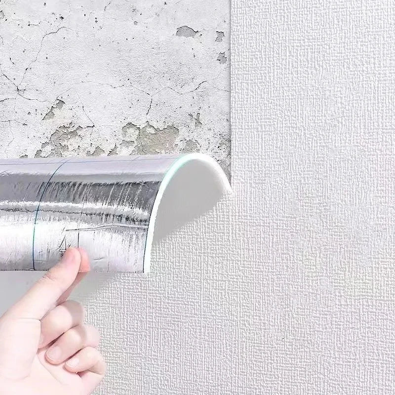 Linen 3D Foam Self-adhesive PVC Solid Color Thickened Waterproof Background Wall Renovation Wallpaper Wall Stickers Home Decor