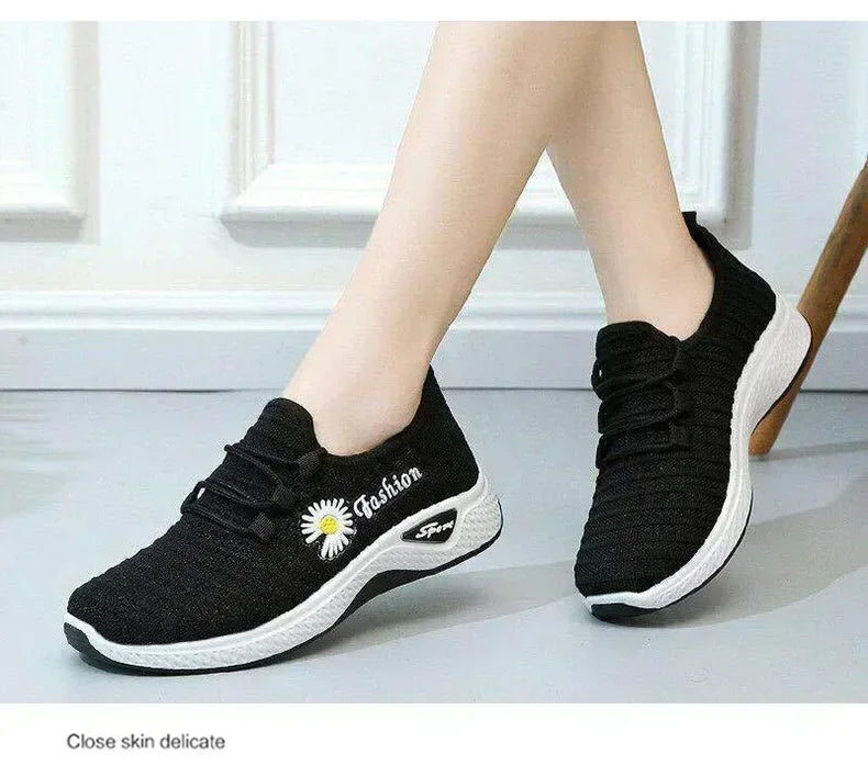 women's light running shoes Adult sneakers,net shoes, comfortable soft soled sneakers, women's breathable casual single shoes