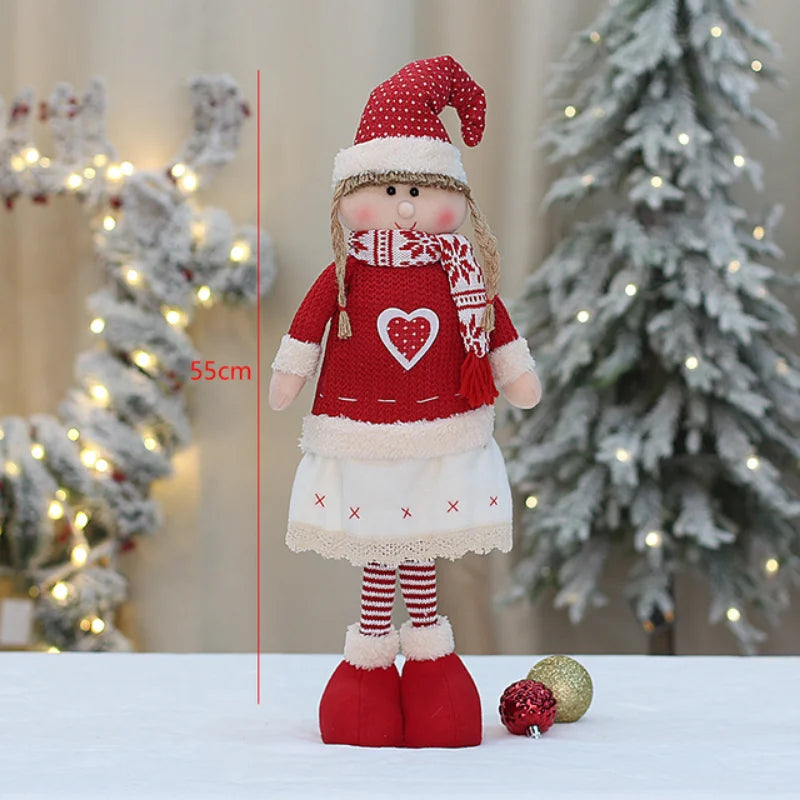 60cm Large Santa Claus Merry Christmas Decorations for Home Happy New Year Santa Claus Doll Window Decorations Home gift