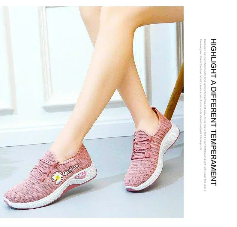 women's light running shoes Adult sneakers,net shoes, comfortable soft soled sneakers, women's breathable casual single shoes