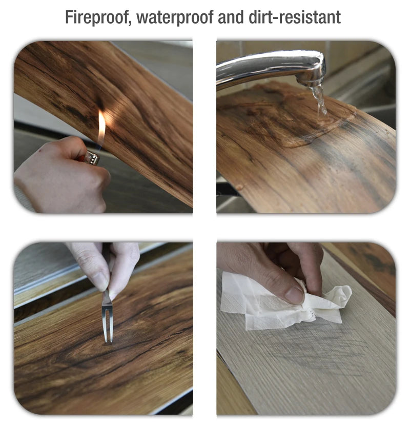 Wood Grain Floor Sticker XPE Foam 3d Wall Sticker Waterproof Self-adhesive for Living room