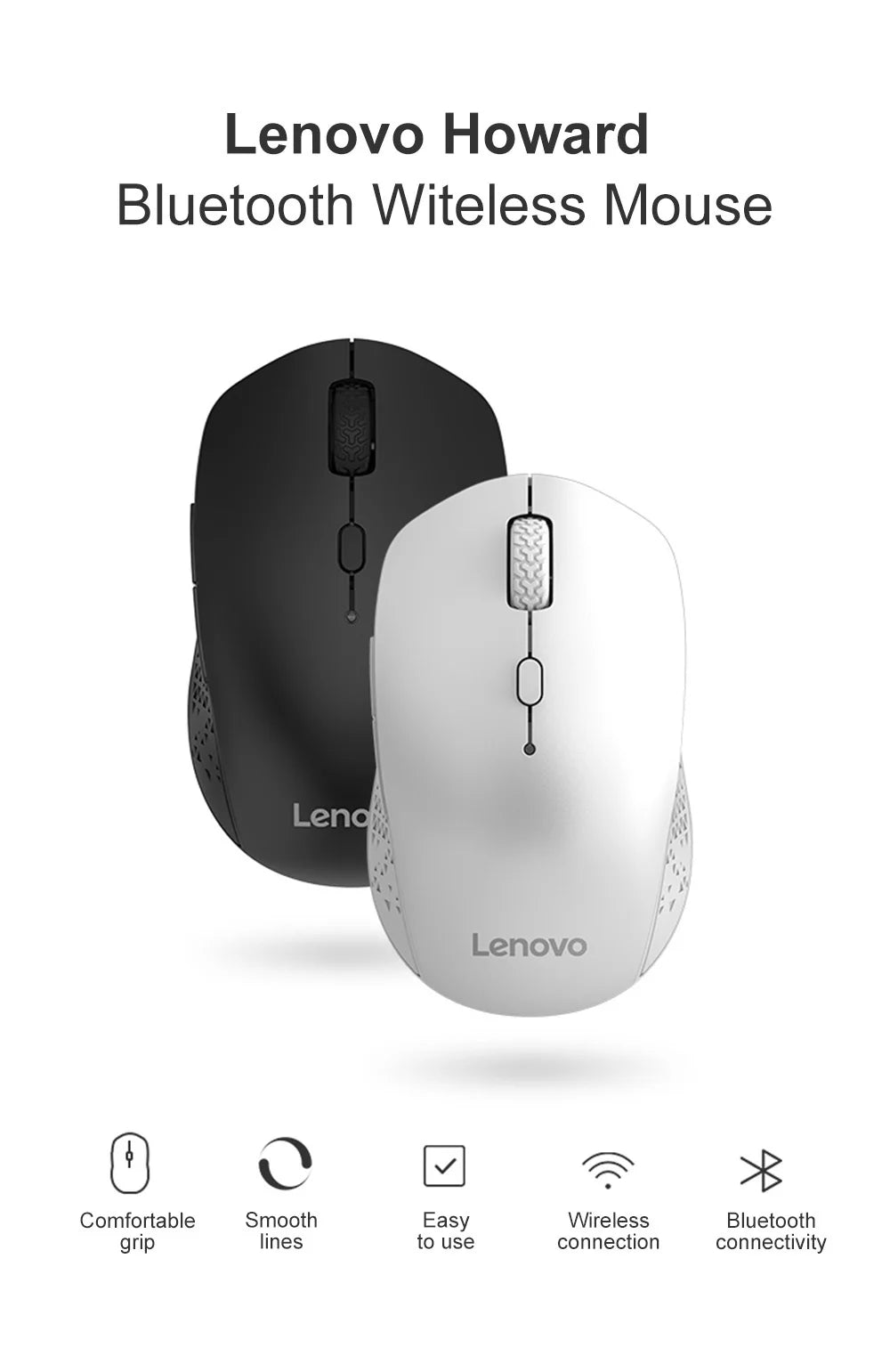 Lenovo Bluetooth Mouse Wireless Dual Mode Mouse Portable Home Business Office Gaming Mouse Laptop Accessories 1000DPI Recommend