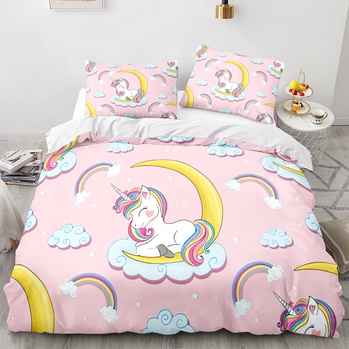 Unicorn Duvet Cover Set Single Double Twin Size Home Decor For Girls Kids Adults Cute Unicorn Bed Linen Kawaii Bedding Set