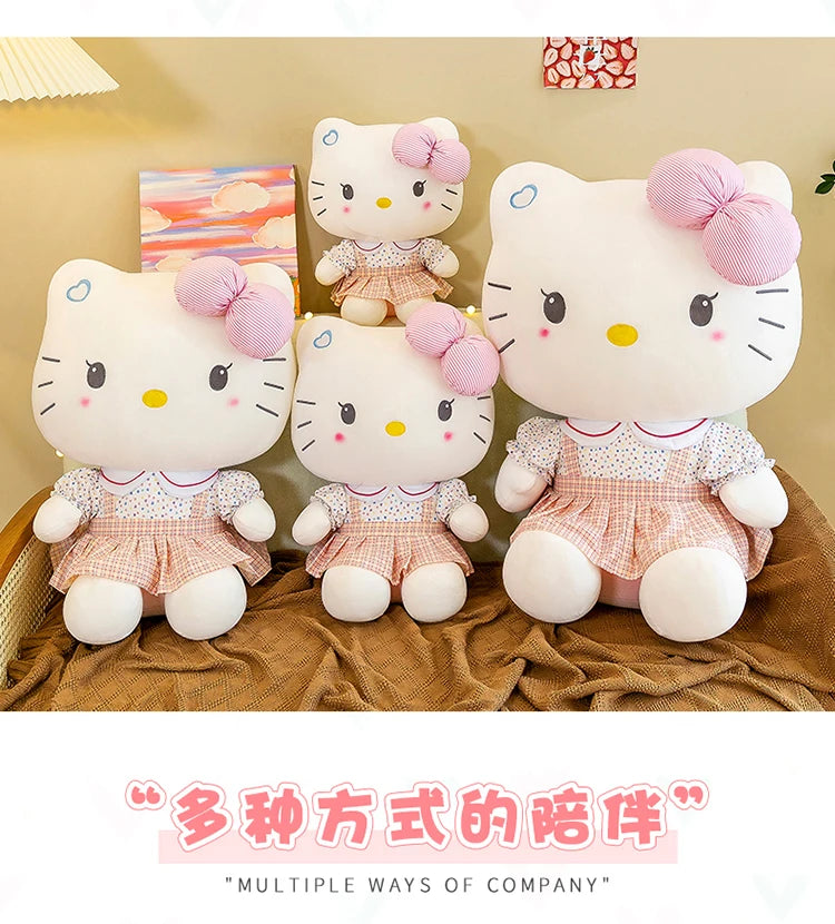 20-70cm Big Size Sanrio Hello Kitty Plush Toys Anime Peripherals Movie KT Cat Kawaii