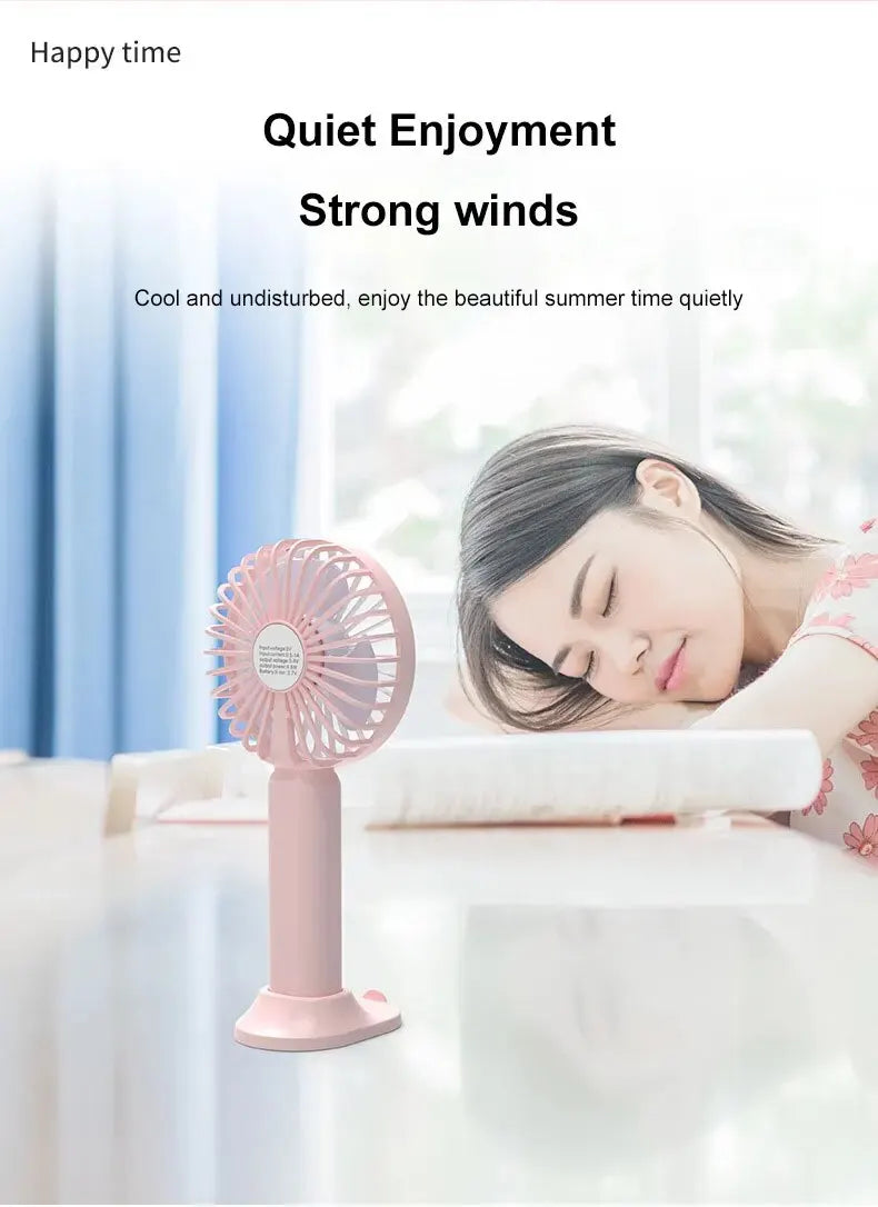 Portable Fan Office Desktop Multifunctional Folding Headed Small Electric Fan USB Mini Portable High Wind Pocket Fan