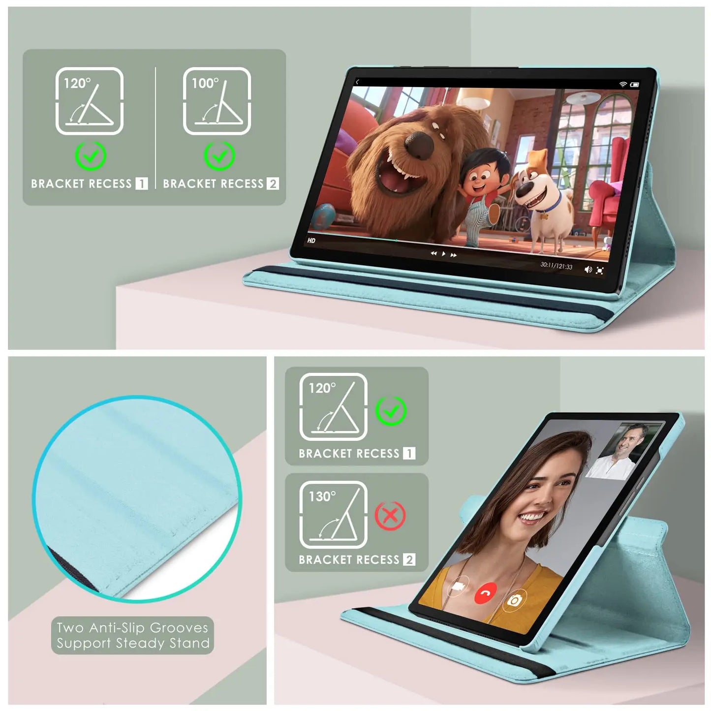 Case for Lenovo Xiaoxin Pad 2024 (11 Inch) PU Leather 360 Rotating Stand with Sleep/Wake Function Cover for Xiaoxin Pad 2024 11"