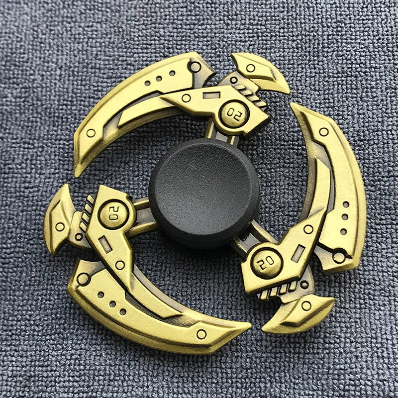 Fidget Finger Spinner Antique Brass Color Alloy Metal Hand Spinner Stress Relief Decompression Toy For Kids Adults Funny Gifts